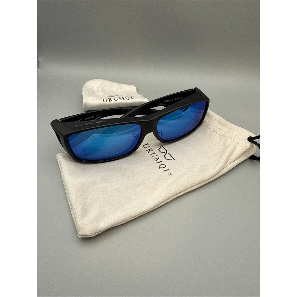 URUMQI Sunglasses Fit Over Glasses Polarized 100% UV Protection Wrap-Case/Cloth